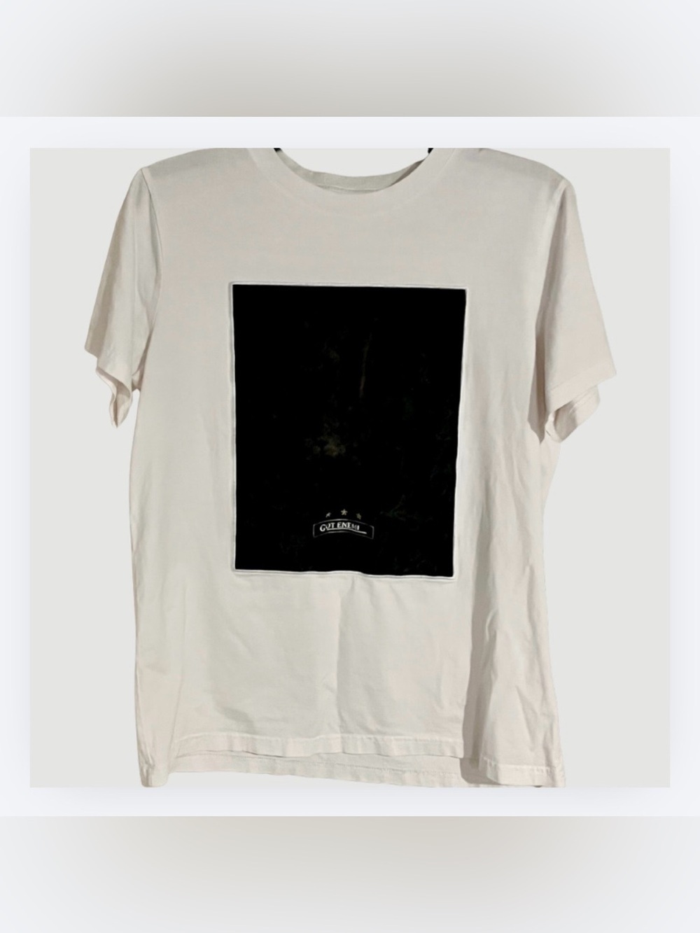 Peacebird T-shirt Black Mesh with Rabbit Image, 100% Cotton, Size Large, EUC